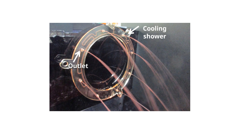 Motor coil cooling shower